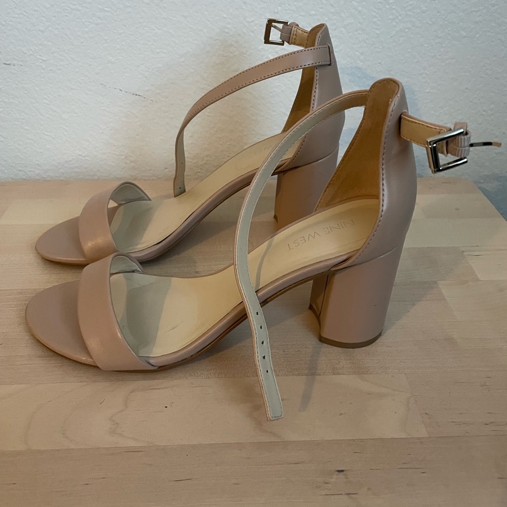 Nine West Heels Open Toe Block Heel